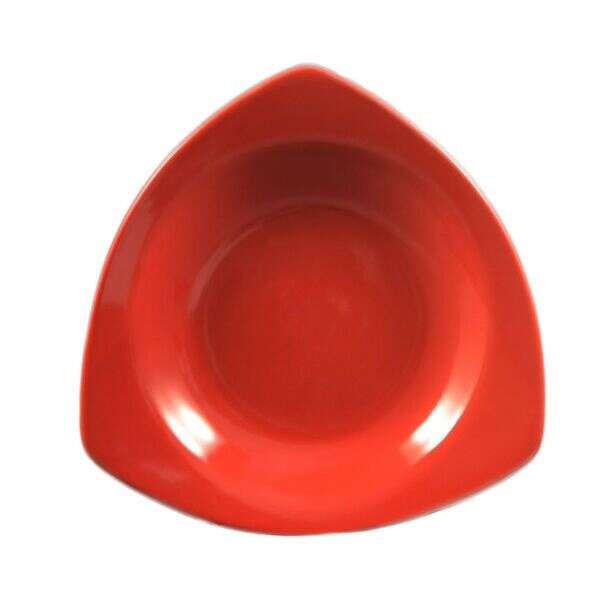 C.A.C. P-77-R, 22 Oz 10.5-Inch Stoneware Red Triangular Pasta Bowl, DZ