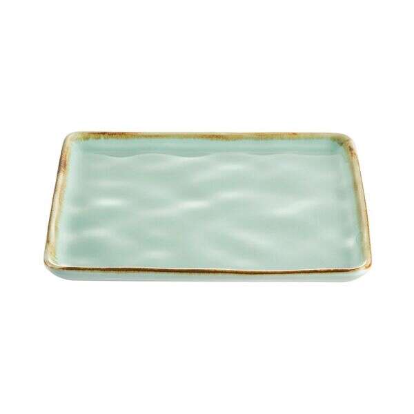 C.A.C. PMS-SQ6-G, 6-Inch Porcelain Light Green Square Plate, 3 DZ/CS