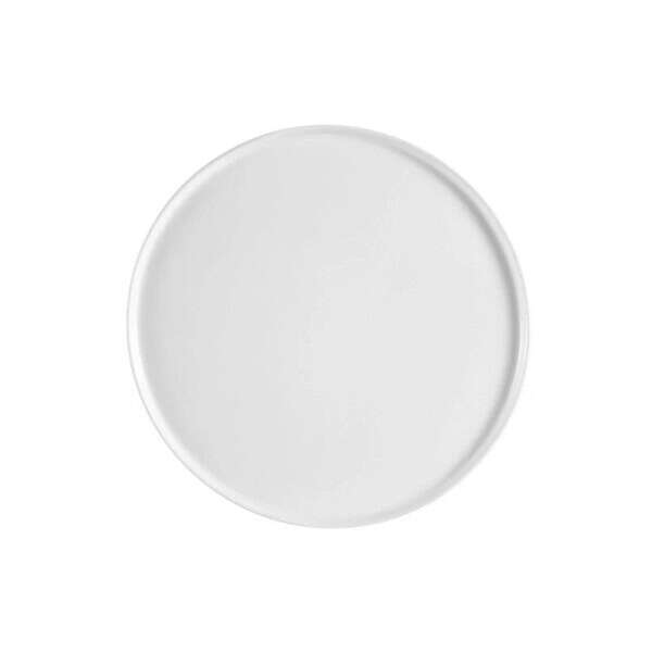 C.A.C. PP-12-R, 12-Inch Porcelain Coupe Pizza Plate with Edge, DZ