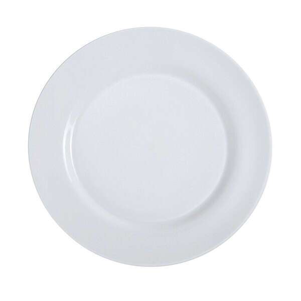 C.A.C. PS-16, 10-Inch Porcelain Wide Rim Flat Plate, DZ