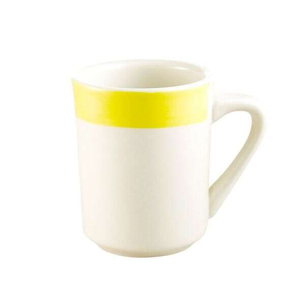 C.A.C. R-17-Y, 8 Oz 3.12-Inch Stoneware Yellow Tierra Mug, 3 DZ/CS