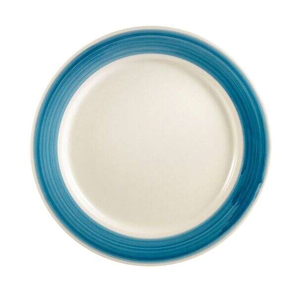 C.A.C. R-5-BLU, 5.5-Inch Stoneware Blue Plate with Rolled Edge, 3 DZ/CS