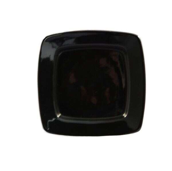 C.A.C. R-S6Q-BLK, 6.87-Inch Porcelain Black Square In Square Plate, 3 DZ/CS