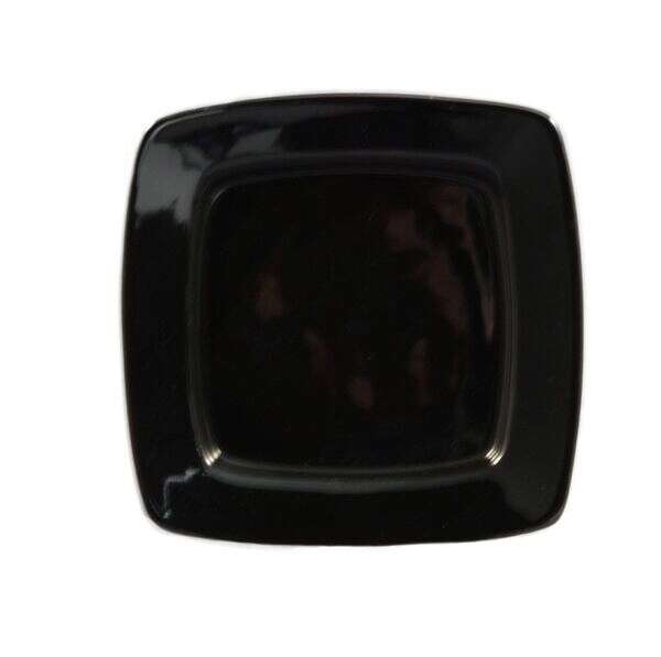 C.A.C. R-S8Q-BLK, 8.87-Inch Porcelain Black Square In Square Plate, 2 DZ/CS