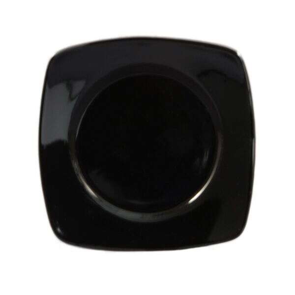 C.A.C. R-SQ21-BLK, 11.87-Inch Porcelain Black Round In Square Plate, DZ