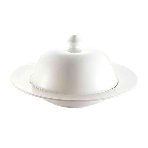 C.A.C. RCN-150, 26 Oz 12.5x2.25-inch White Pasta Bowl with Lid, 8 SET/CS
