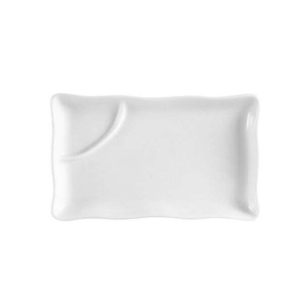 C.A.C. RCN-RT12, 12-Inch Porcelain Rectangular Platter with Triangular Compartment, DZ