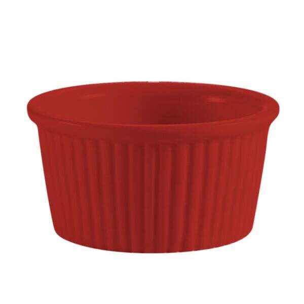 C.A.C. RKF-1-R, 1 Oz 2.25-Inch Stoneware Red Fluted Ramekin, 4 DZ/CS