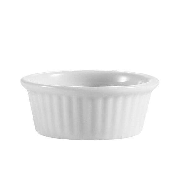 C.A.C. RKF-105, 0.5 Oz 1.75-Inch Porcelain White Fluted Ramekin, 6 DZ/CS