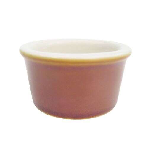 C.A.C. RKF-25-BWN, 2.5 Oz 2.87-Inch Stoneware Brown/American White Ramekin, 4 DZ/CS