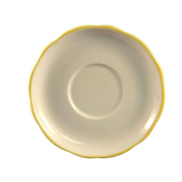 C.A.C. SC-2G, 6-Inch Stoneware Gold Band Saucer for SC-1G, 3 DZ/CS