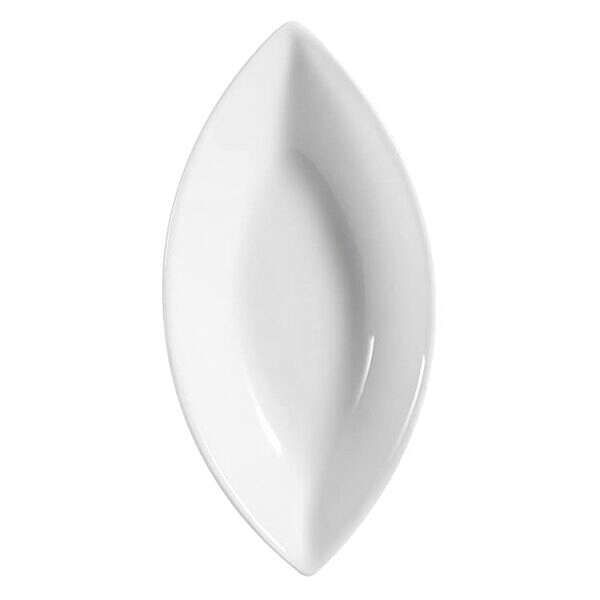 C.A.C. SHA-V4, 4 Oz 6.5-Inch Porcelain Swallow Oval Dish, 4 DZ/CS