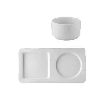 C.A.C. SNS-13, 28 Oz Porcelain Soup/Salad Bowl and 12.75-Inch Platter Set, 12-Set/CS