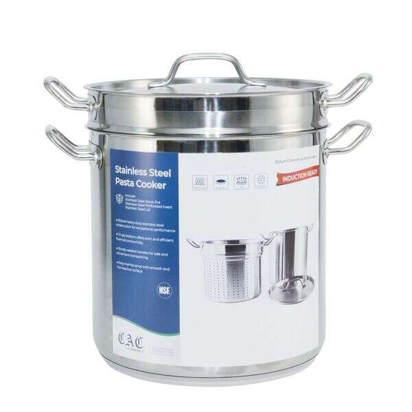 C.A.C. SPDB-20, 20 Qt Stainless Steel Pasta Cooker Set