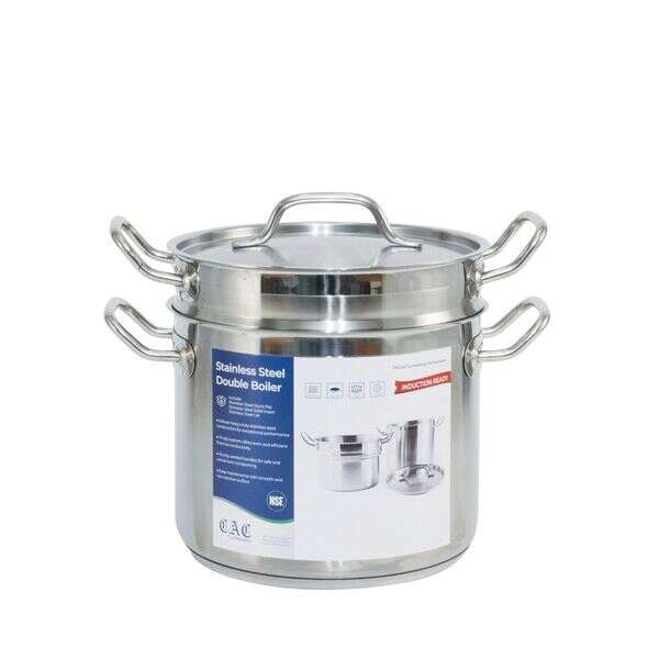 C.A.C. SPDB-8S, 8 Qt Stainless Steel Double Boiler Set