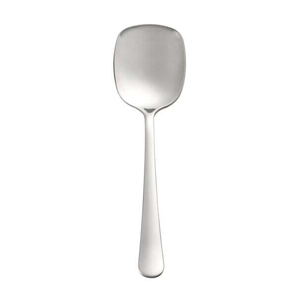 C.A.C. SSLS-8F, 8.5-inch Stainless Steel Serving Spoon with Flat Edge, DZ