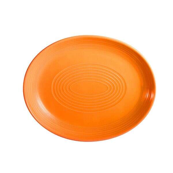 C.A.C. TG-13C-TNG, 11.5-Inch Porcelain Tangerine Coupe Oval Platter, DZ