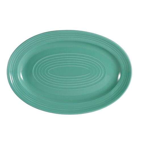 C.A.C. TG-34-G, 9.62-Inch Porcelain Green Oval Platter, 2 DZ/CS