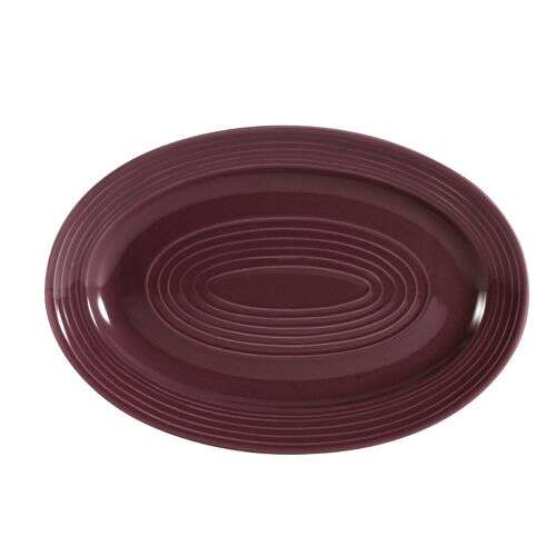 C.A.C. TG-34-PLM, 9.62-Inch Porcelain Plum Oval Platter, 2 DZ/CS