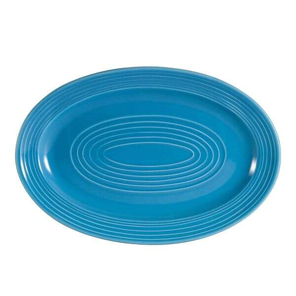 C.A.C. TG-51-PCK, 15.75-Inch Porcelain Peacock Oval Platter, DZ