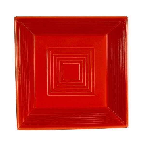 C.A.C. TG-B8-R, 42 Oz 8-Inch Porcelain Red Square Bowl, 2 DZ/CS