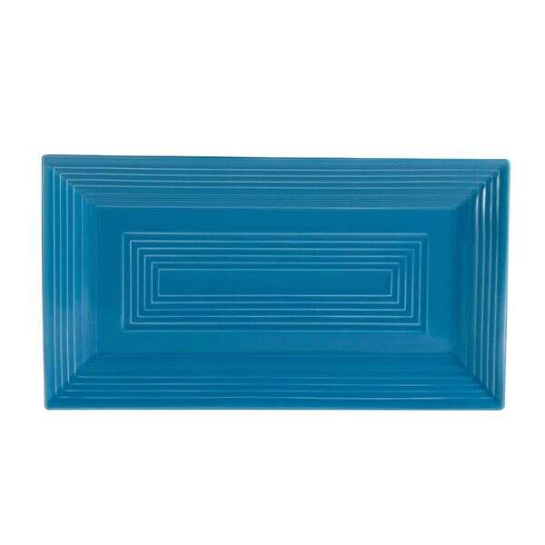 C.A.C. TG-RT13-PCK, 11.62-Inch Porcelain Peacock Rectangular Platter, DZ