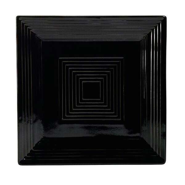 C.A.C. TG-SQ16-BLK, 10-Inch Porcelain Black Square Plate, DZ