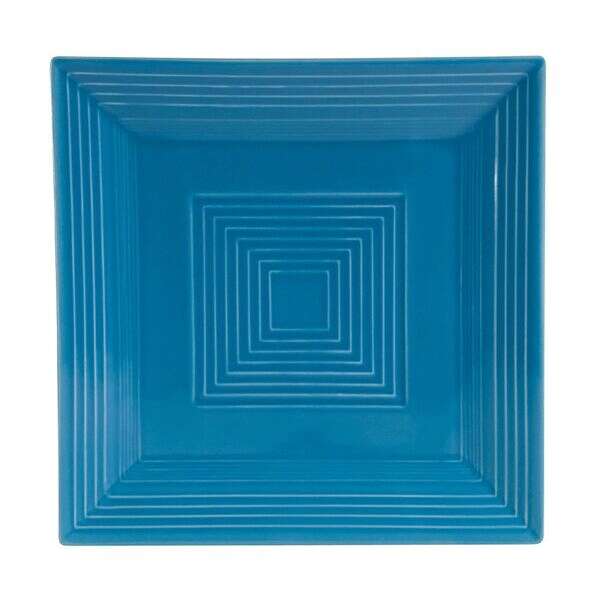 C.A.C. TG-SQ16-PCK, 10-Inch Porcelain Peacock Square Plate, DZ