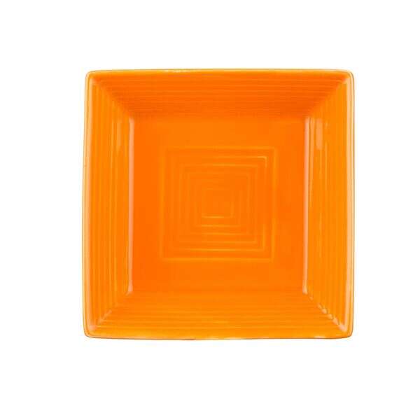 C.A.C. TG-SQ16-TNG, 10-Inch Porcelain Tangerine Square Plate, DZ