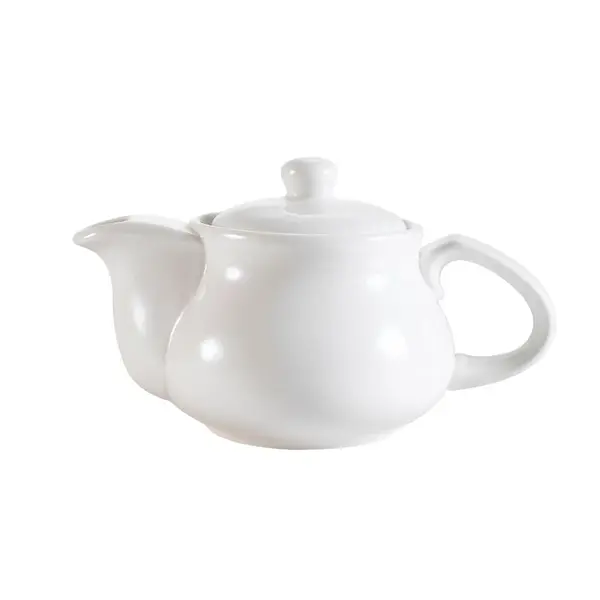 C.A.C. TPW-5, 9 Oz 6-Inch Porcelain Teapot with Raised Lid, 3 DZ/CS