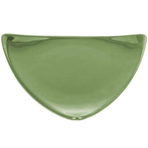 C.A.C. TRG-16-G, 10.5-Inch Porcelain Green Triangular Flat Plate, DZ