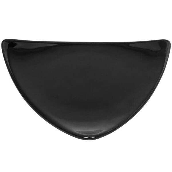 C.A.C. TRG-21-BLK, 11.5-Inch Porcelain Black Triangular Flat Plate, DZ