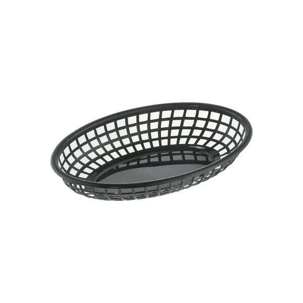 C.A.C. TTFB-09BK, 9.25-inch Plastic Oval Black Fast Food Basket, DZ