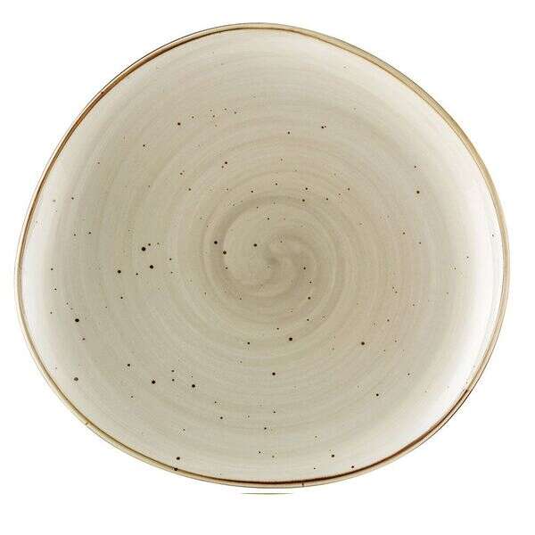 C.A.C. TUS-21-BGE, 12.25-Inch Porcelain Beige Dessert Plate, DZ