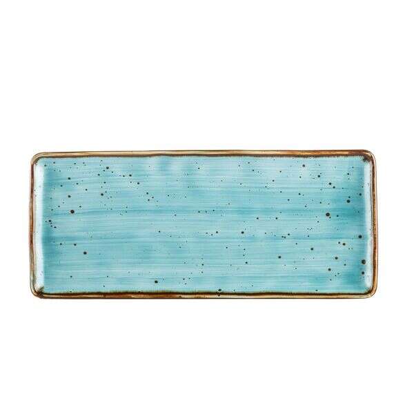 C.A.C. TUS-RT13-TQS, 12-Inch Porcelain Turquoise Rectangular Platter, DZ