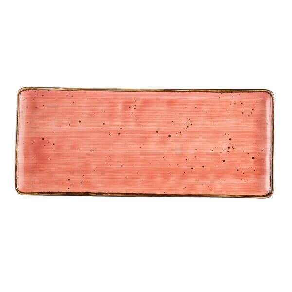 C.A.C. TUS-RT61-CRL, 16-Inch Porcelain Coral Rectangular Platter, DZ
