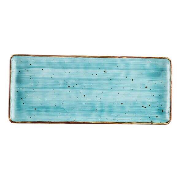 C.A.C. TUS-RT61-TQS, 16-Inch Porcelain Turquoise Rectangular Platter, DZ