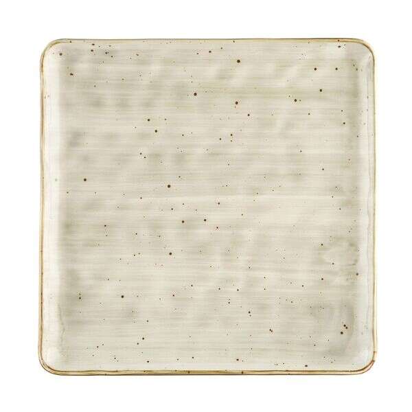 C.A.C. TUS-SQ21-BGE, 12-Inch Porcelain Beige Square Dessert Plate, DZ