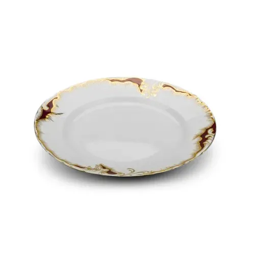 Cmielow PL13-040, 13-Inch Gold-plated Porcelain Plate, EA