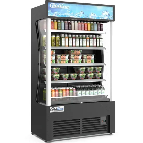 Coldline AOC-46-B, 46-Inch Black Open Air Refrigerated Display Merchandiser, Black