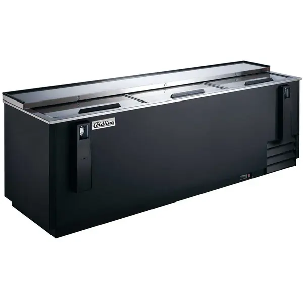 Coldline BBC-95, 95-Inch Horizontal Reach-In Black Bottle Cooler - 27 Cu. Ft.