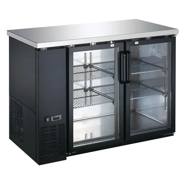 Coldline CBB-48G 48-inch Black Counter Glass Door Back Bar Refrigerator