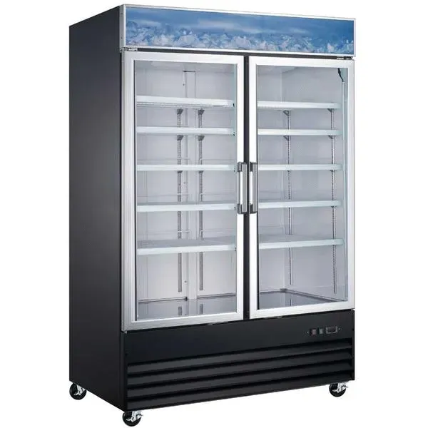 Coldline D53-B 53-inch Black Double Glass Swing Door Merchandising Freezer