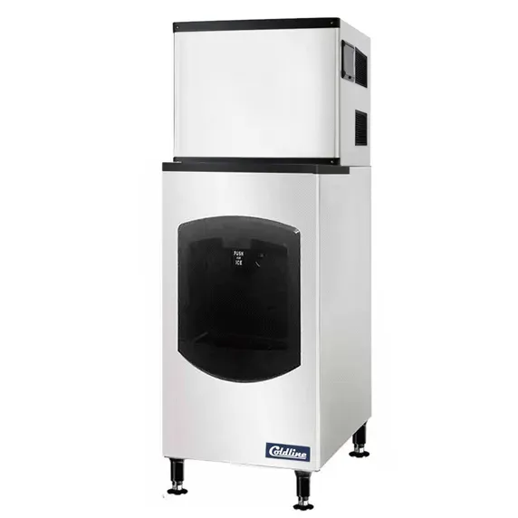 Coldline ICE550-FA-BD250-30, 550 Lb. Modular Full Cube Ice Machine with Ice Dispensing Bin, Air Cooled
