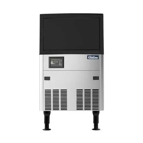 Coldline ICE80, 80 Lb. Air Cooled Half Cube Shape Ice Machine with Bin