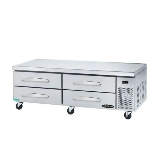 - Kool-It KCB-74-4M 74-inch 4 Drawer Stainless Steel Refrigerated Chef Base