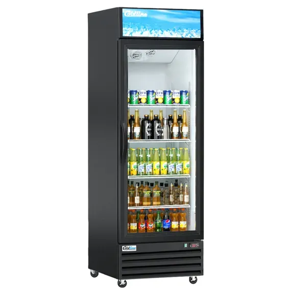 Coldline LGX-426WL, 24-Inch Glass Door Merchandiser Refrigerator with LED lighting, Black