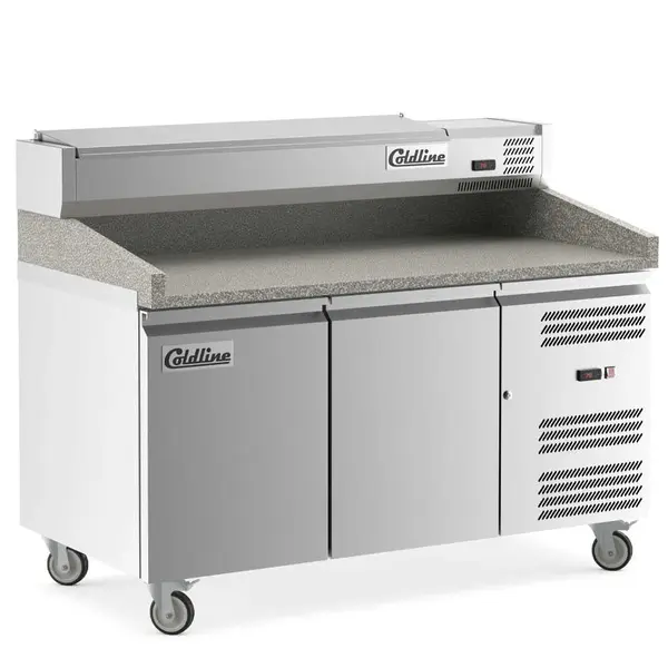 Coldline PDR-60-SS, 60-Inch Refrigerated Pizza Prep with Refrigerated Stainless Topping Rail