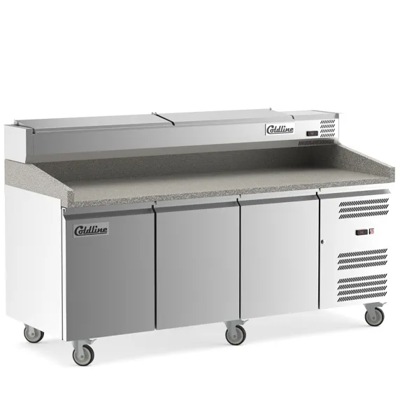 Coldline PDR-80N-SS, 80-Inch Refrigerated Pizza Prep Dough Retarder with Refrigerated Stainless Topping Rail