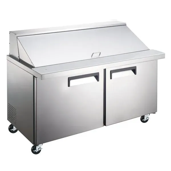 Coldline SMP60 60-inch Two Door Bain Marie Sandwich Prep Refrigerator, 24 Pans